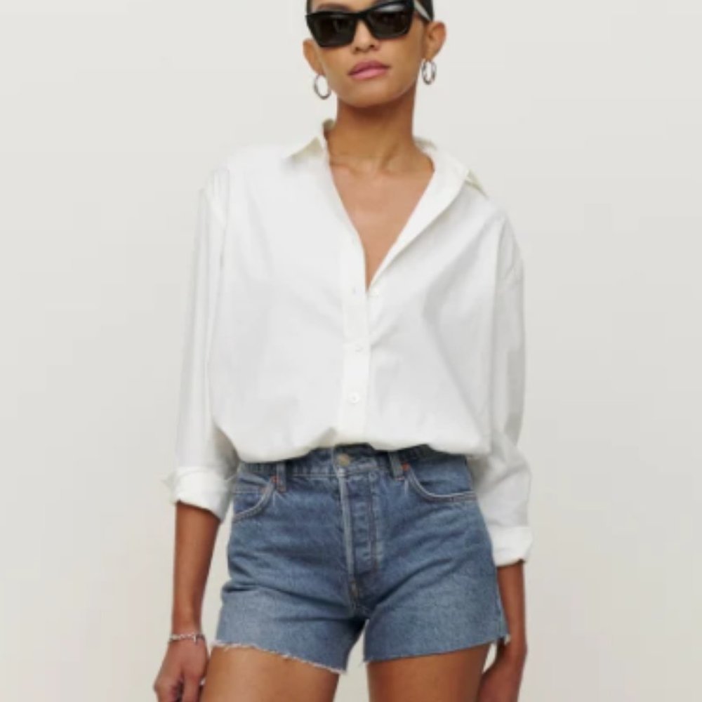 Reformation - Charlie High Rise Denim Shorts Size 24 NWT